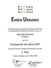 Einzelsportler 2007 Platz 2